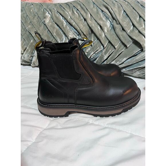 ACE WORK FIREBRAND CHELSEA BLACK SLIP OIL RESISTANT ANKLE SLIP ON BOOTS size 7 main image 4